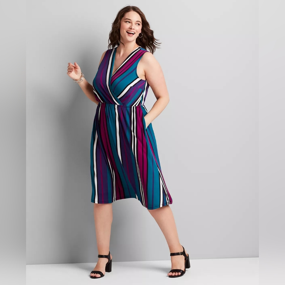 NWOT Lane Bryant Faux Wrap dress, 18/20